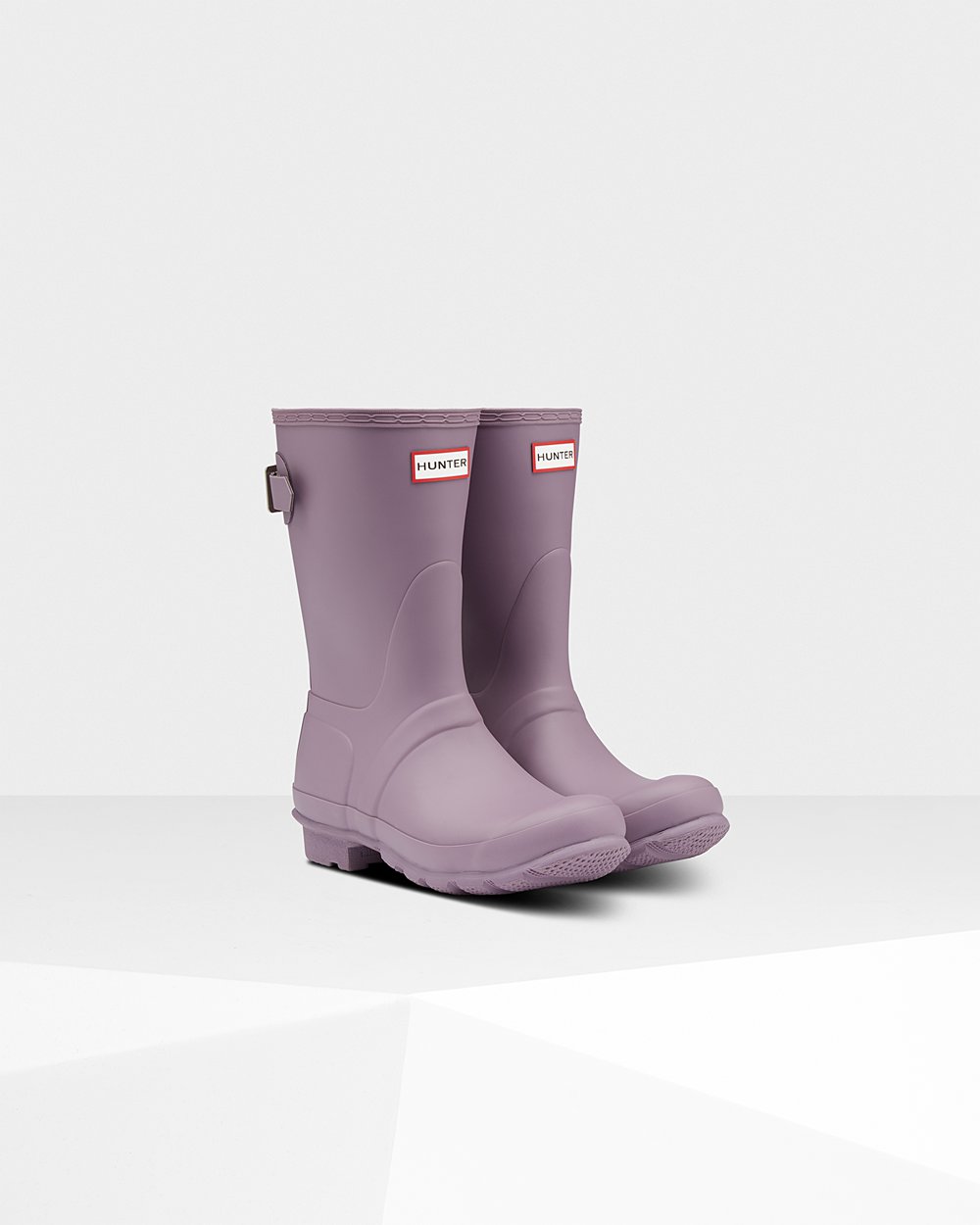 Womens Short Rain Boots - Hunter Original Back Adjustable (30HABCYEV) - Purple